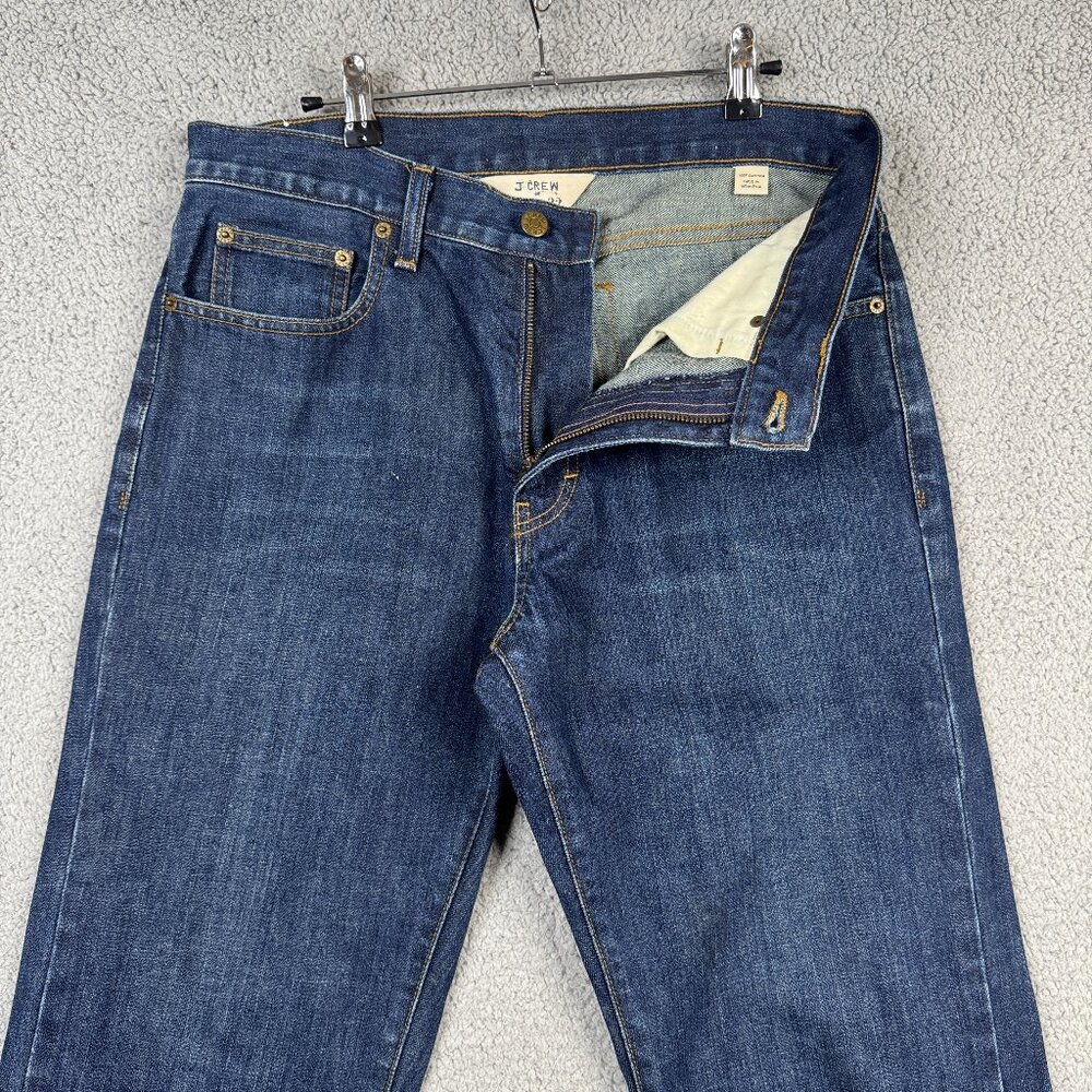 J. Crew Jeans Men 32x32 Dark Wash Vintage Bootcut Straight Low Waist 100% Cotton